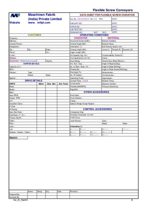 screw conveyor worksheet|screw conveyor data sheet.